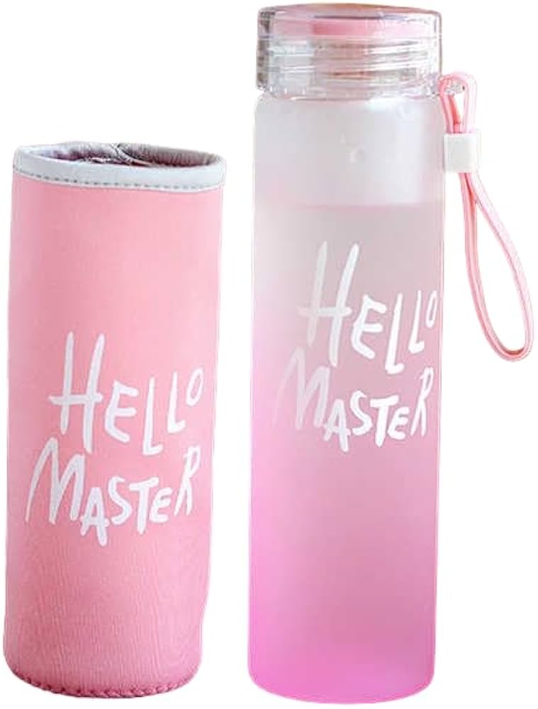 👋😊HELLO master frosted glass water bottle 480ml👋😊