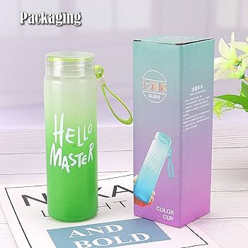 👋😊HELLO master frosted glass water bottle 480ml👋😊